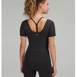 Lululemon Align T-Shirt Nulu Black Emboss Sz 12 | EUC
